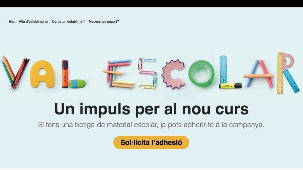 Página web para activar el vale escolar