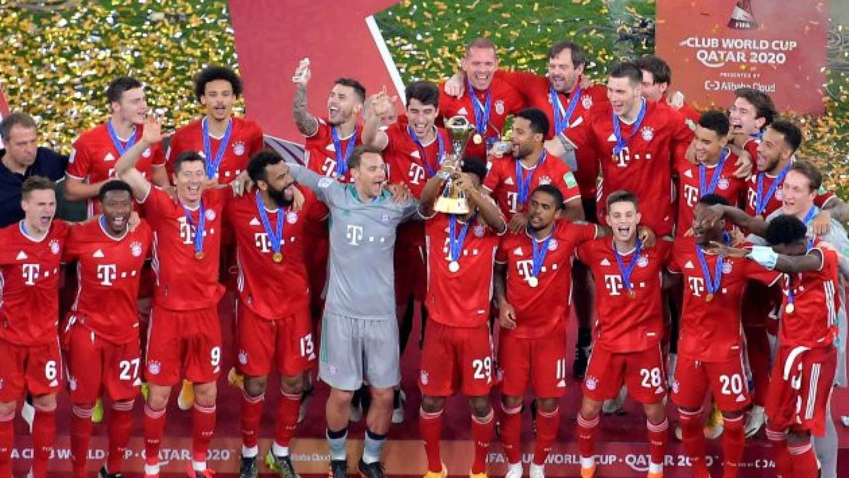 El Bayern celebra el Mundial de Clubes