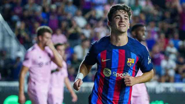 La alegría de Gavi al marcar un gol con el Barça / FCB