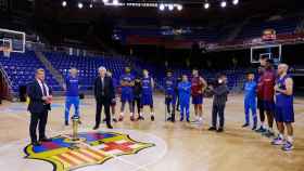 Joan Laporta, durante un acto del Barça de basket en el Palau Blaugrana