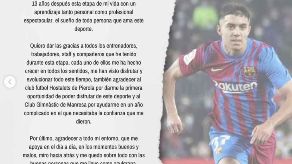 La emotiva carta de Ilias al Barça