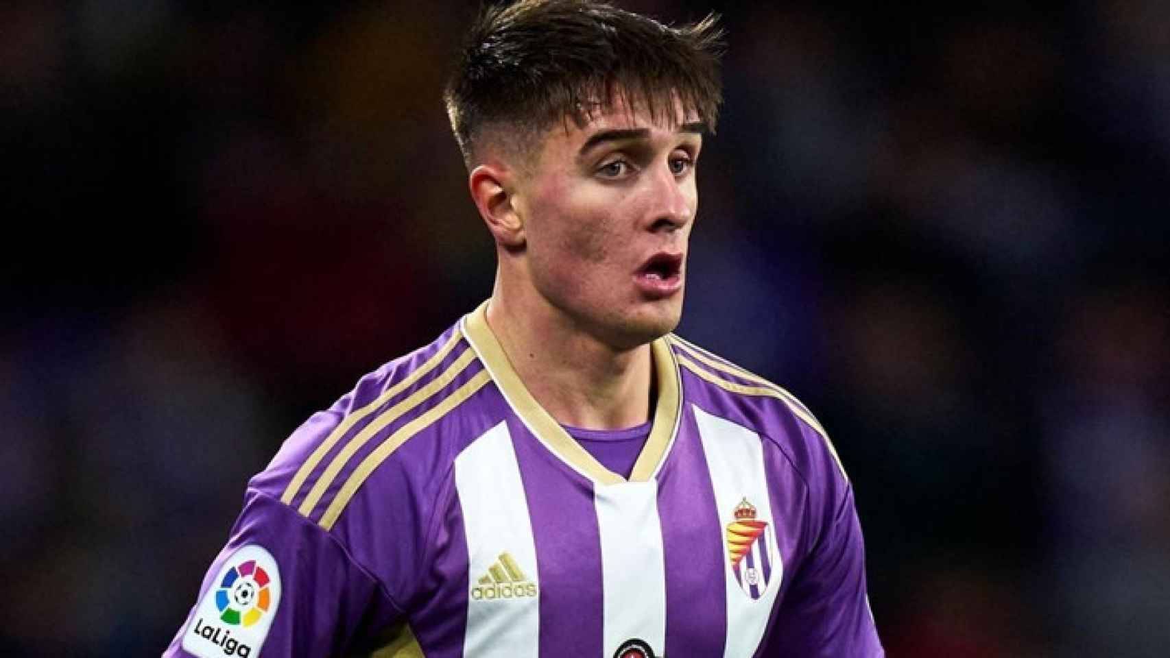 Iván Fresneda, objetivo del Barça, en un partido con el Valladolid / EFE