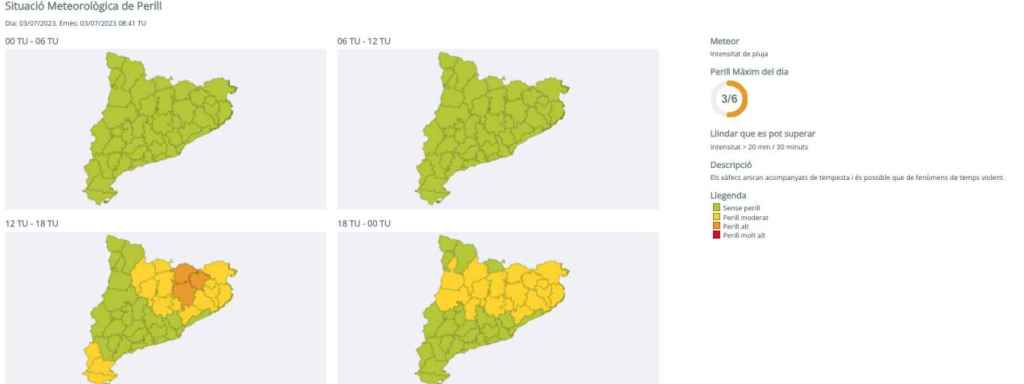 Previsión del Meteocat para este lunes 3 de julio