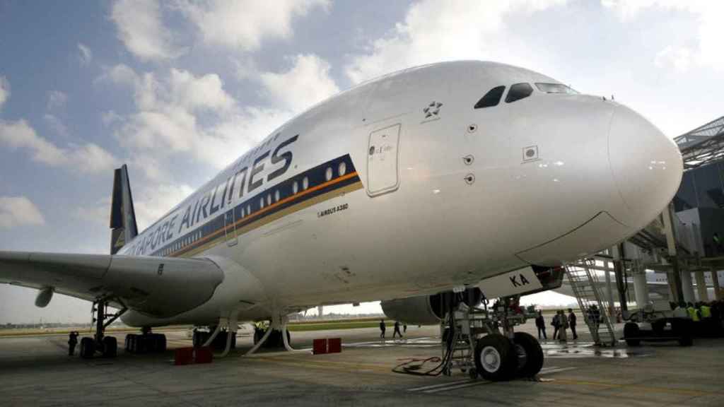 Imagen de una aeronave de Singapore Airlines en Barcelona