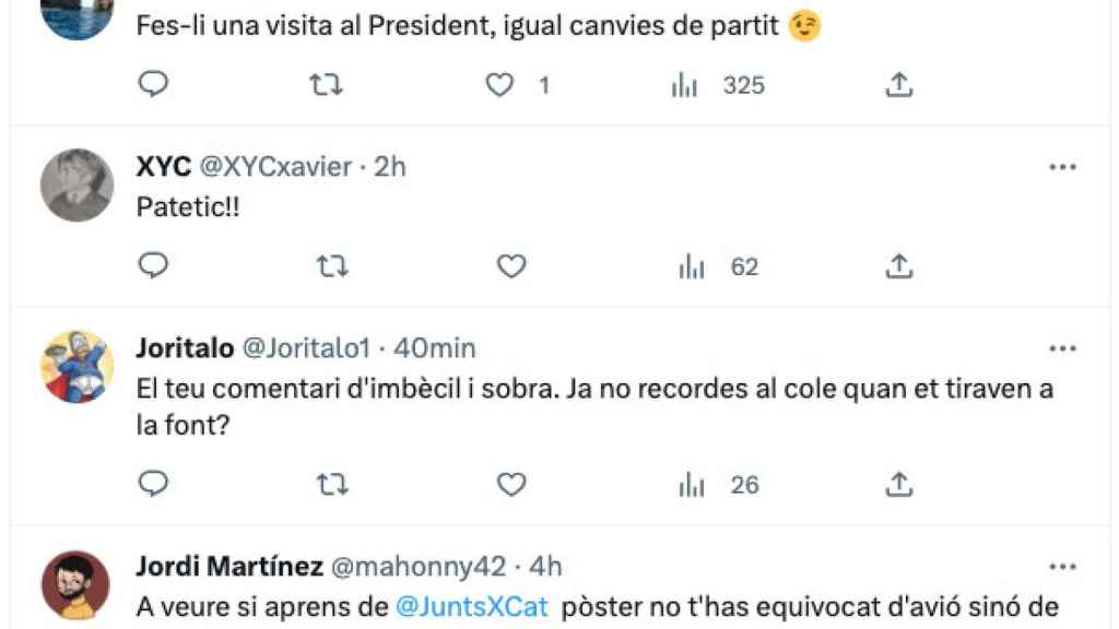 Respuestas al tweet de Xavier García Albiol