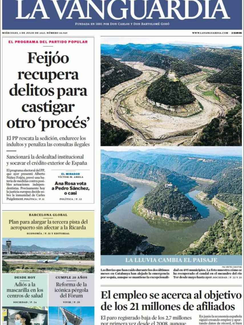 Portada de 'La Vanguardia' de 5 de julio de 2023