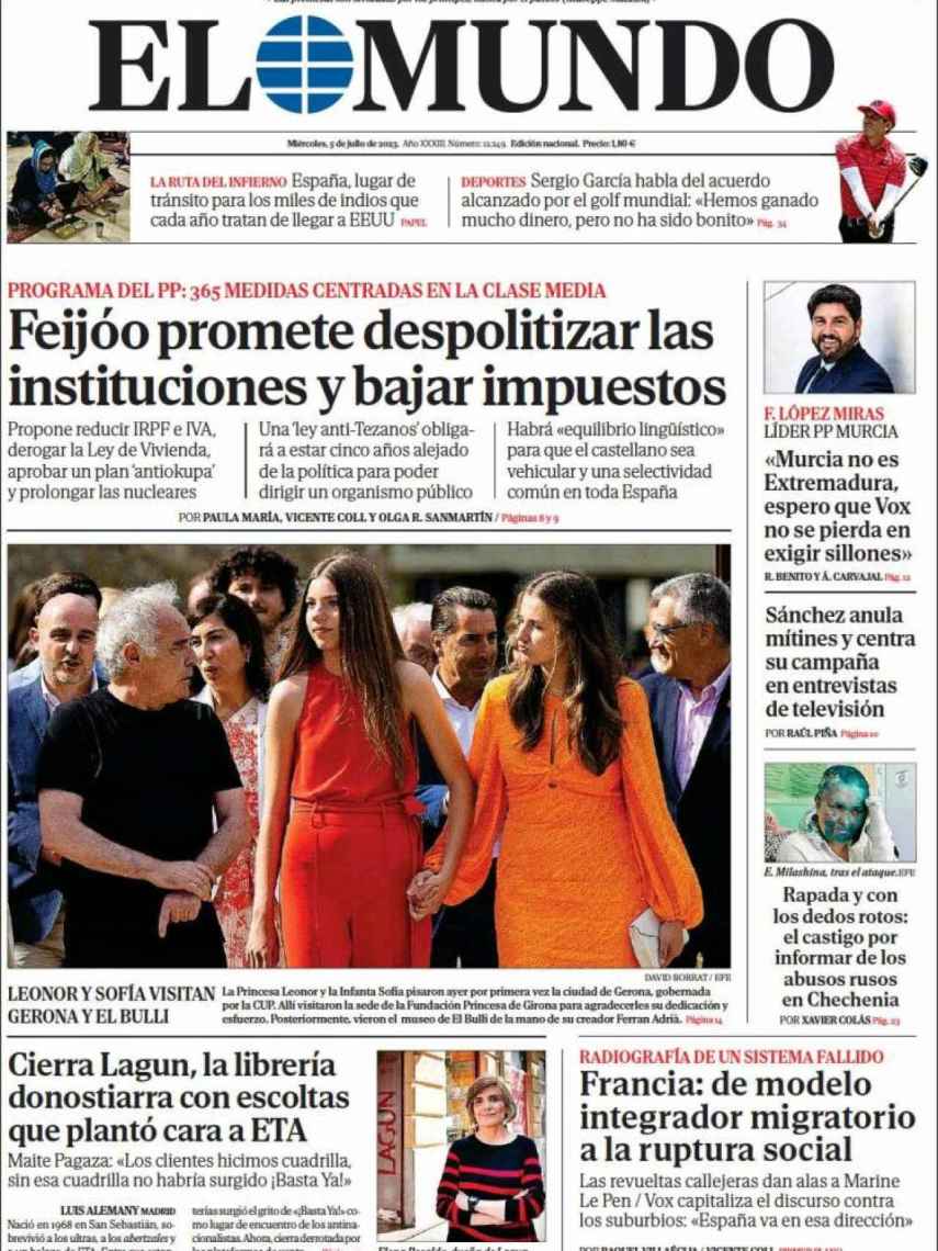 Portada de 'El Mundo' de 5 de julio de 2023