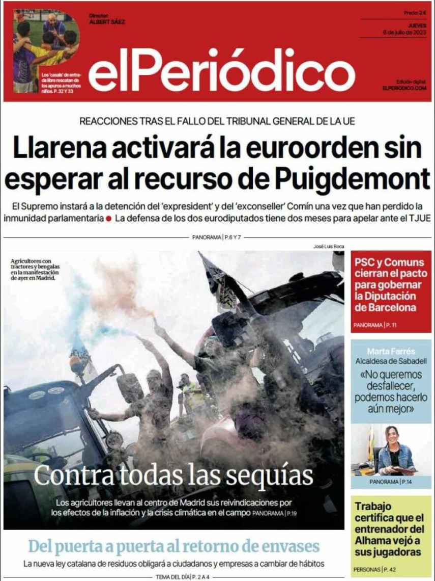 Portada de 'El Periódico' de 6 de julio de 2023