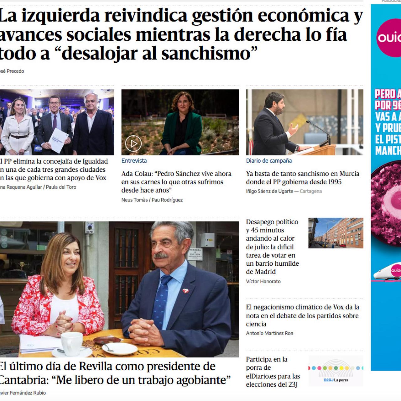 Portada de 'El Diario' de 7 de julio de 2023