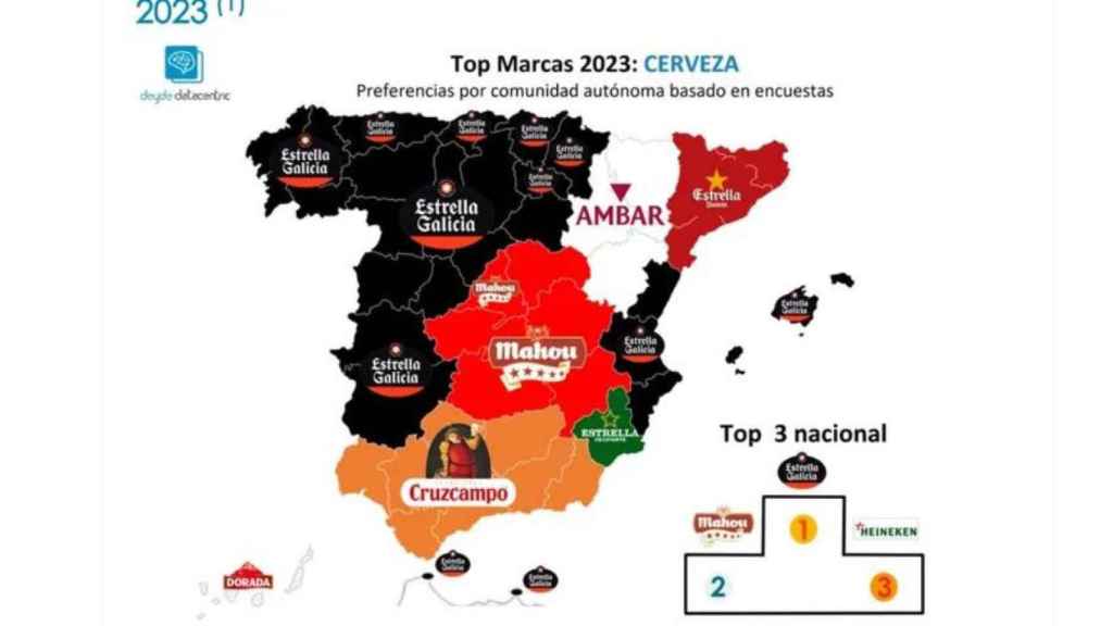 Mapa elaborado por Deyde Datacentric sobre las preferencias de las cervezas