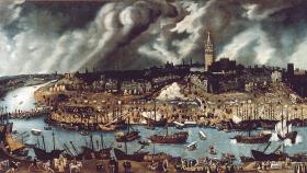 El Puerto de Indias, en el río Guadalquivir, en Sevilla, cuadro atribuido a Alonso Sánchez Coello / WIKIPEDIA