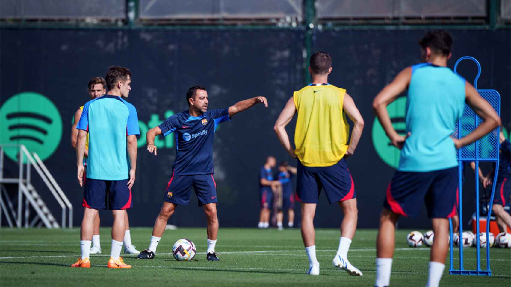 Xavi Hernández, durante una sesión de entrenamiento del FC Barcelona