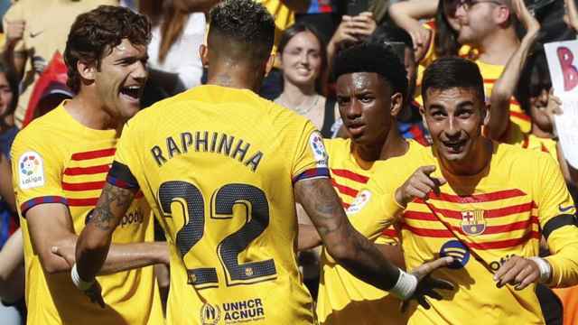 El Barça celebra un gol