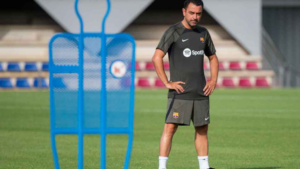 Xavi Hernández, durante un entrenamiento del FC Barcelona en pretemporada / FCB