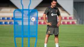 Xavi Hernández, durante un entrenamiento del FC Barcelona en pretemporada / FCB