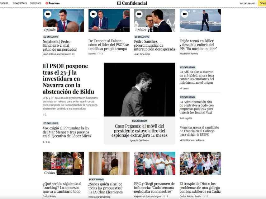 Portada de 'El Confidencial' de 11 de julio de 2023