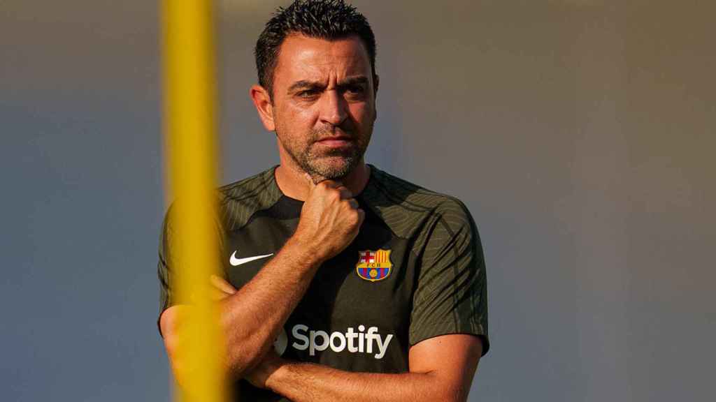 Xavi Hernández, durante un entrenamiento de pretemporada en la Ciutat Esportiva / FCB