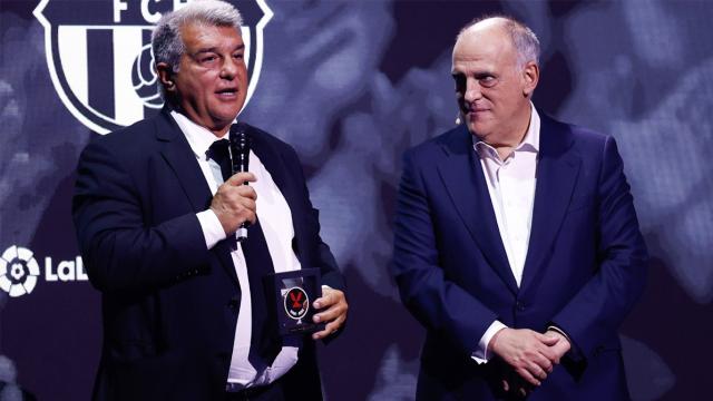 Joan Laporta y Javier Tebas, juntos en un acto