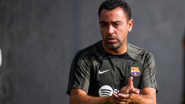 Xavi Hernández, durante un entrenamiento del Barça en pretemporada / FCB