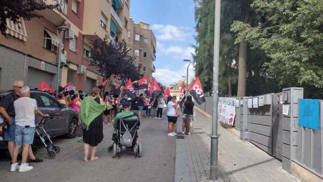 Imagen de la protesta ante DomusVi Can Buxeres