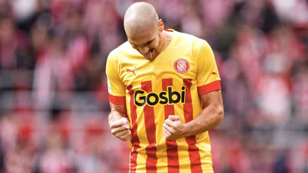 Oriol Romeu, celebrando un gol marcado por el Girona / REDES