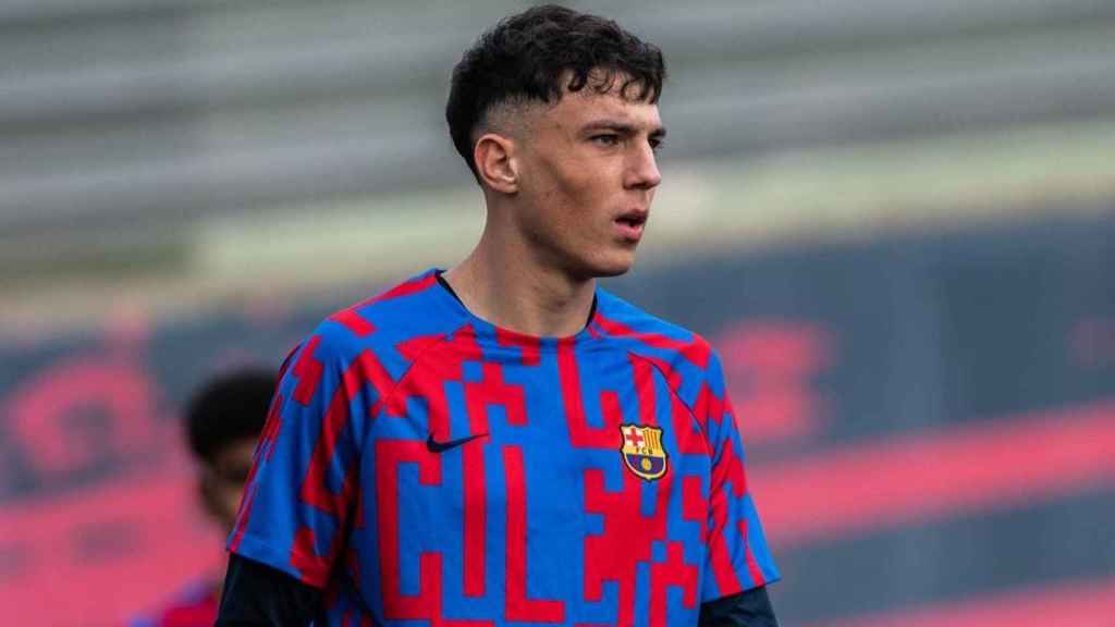 Gerard Hernández, durante uno de los entrenamientos del Barça