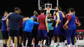 Sesión de entrenamiento del Barça en el Palau Blaugrana / REDES