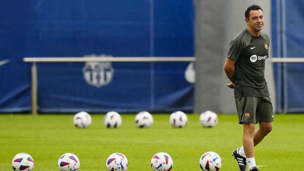 Xavi Hernández, durante un entrenamiento del FC Barcelona en la Ciutat Esportiva / EFE