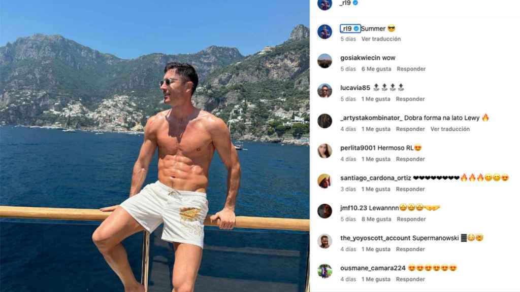 Robert Lewandowski luce sus marcados abdominales durante las vacaciones / REDES