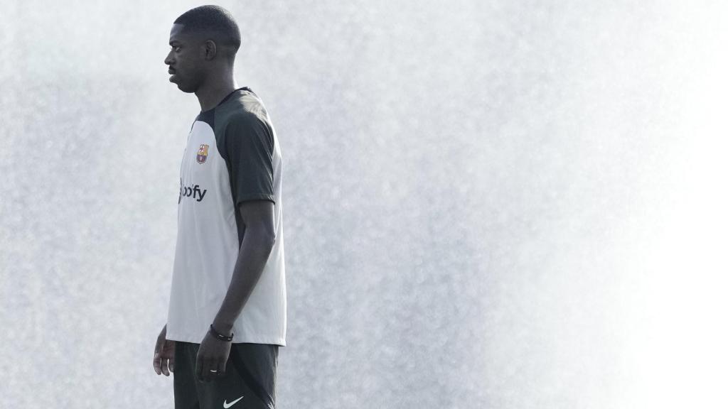 Ousmane Dembelé, durante un entrenamiento con el FC Barcelona en pretemporada