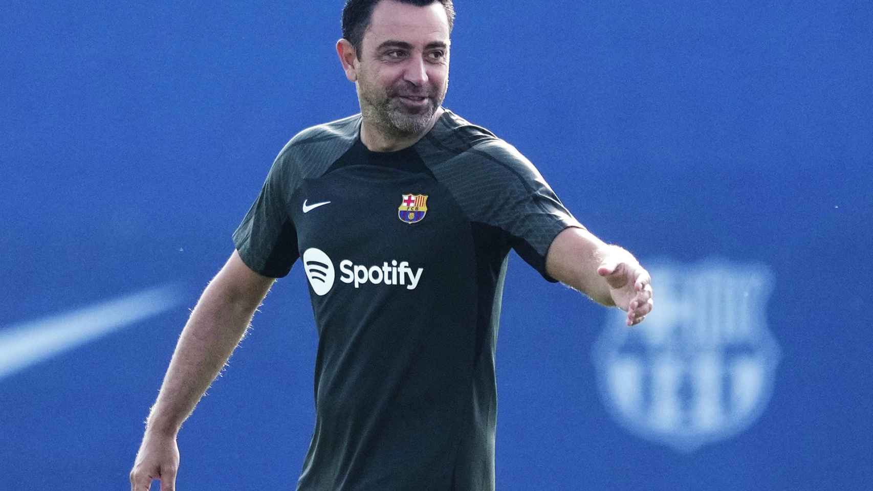 Xavi Hernández, durante una sesión de entrenamiento del Barça / EFE