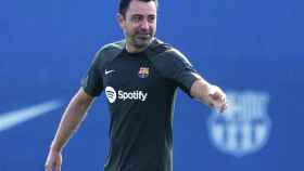 Xavi Hernández, durante una sesión de entrenamiento del Barça / EFE