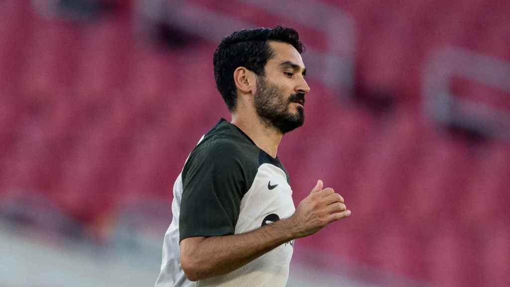 Gundogan, en la sesión de entrenamientos del Barça en Los Ángeles