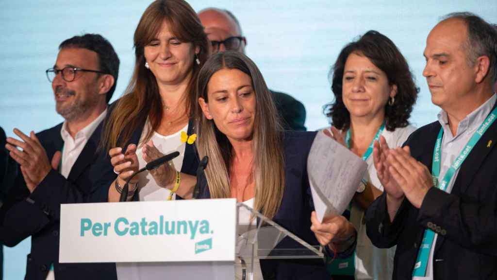 Míriam Nogueras, durante una de sus soflamas con Junts