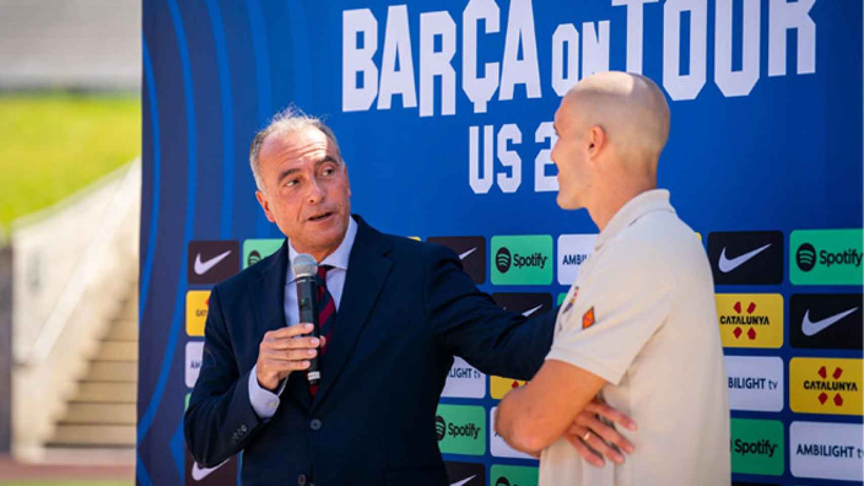 Rafa Yuste, durante la presentación del fichaje de Oriol Romeu