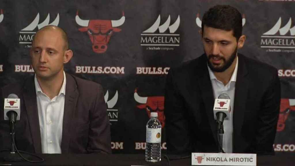 Igor Crespo y Nikola Mirotic, durante su etapa como jugador de la NBA