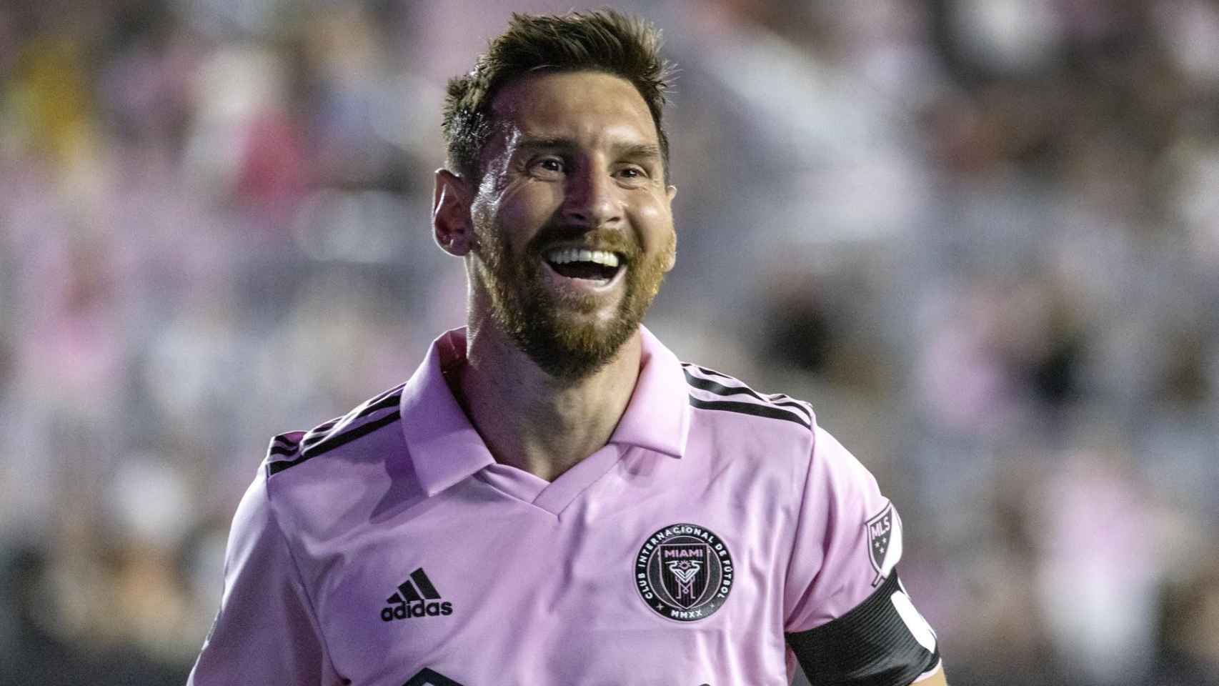 Leo Messi, celebrando uno de los goles del Inter Miami frente al Atlanta United / EFE