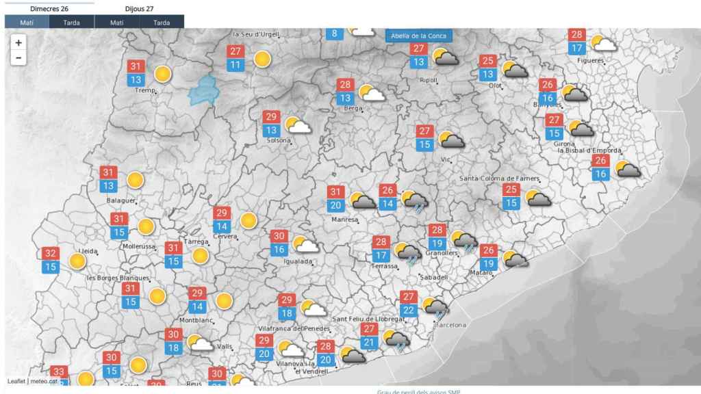 Previsión Meteorológica para este miércoles 26 de julio