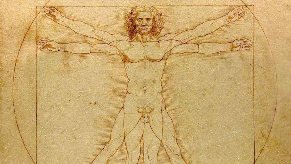 Una imagen del hombre de Vitrubio, de Leonardo Da Vinci