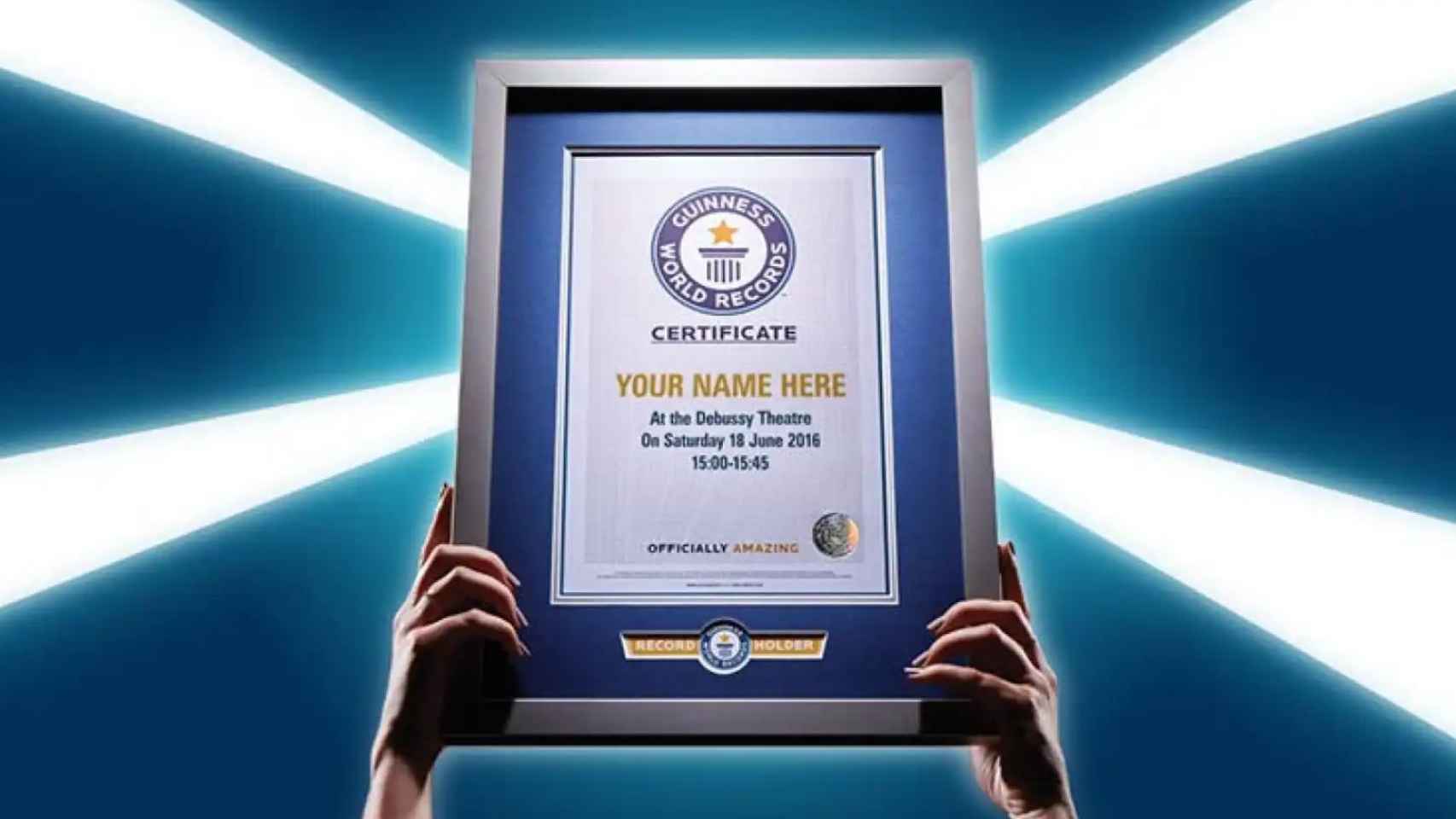 Un certificado de Record Guiness