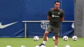 Xavi Hernández, durante una sesión de entrenamiento de pretemporada con el Barça / REDES