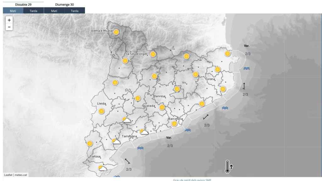 Previsión del Meteocat para este sábado 29 de julio