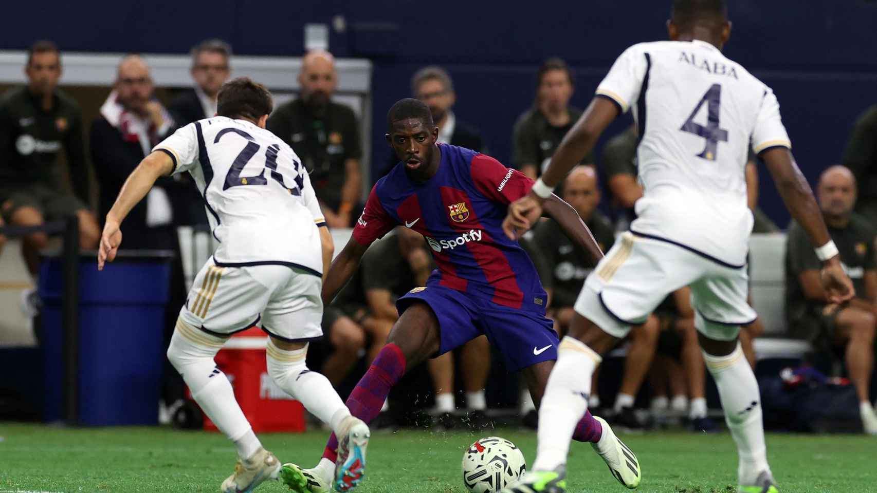 Ousmane Dembelé, durante el partido contra el Real Madrid / EFE