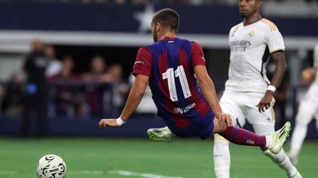 Ferran Torres, marcando su gol contra el Real Madrid en Dallas / EFE