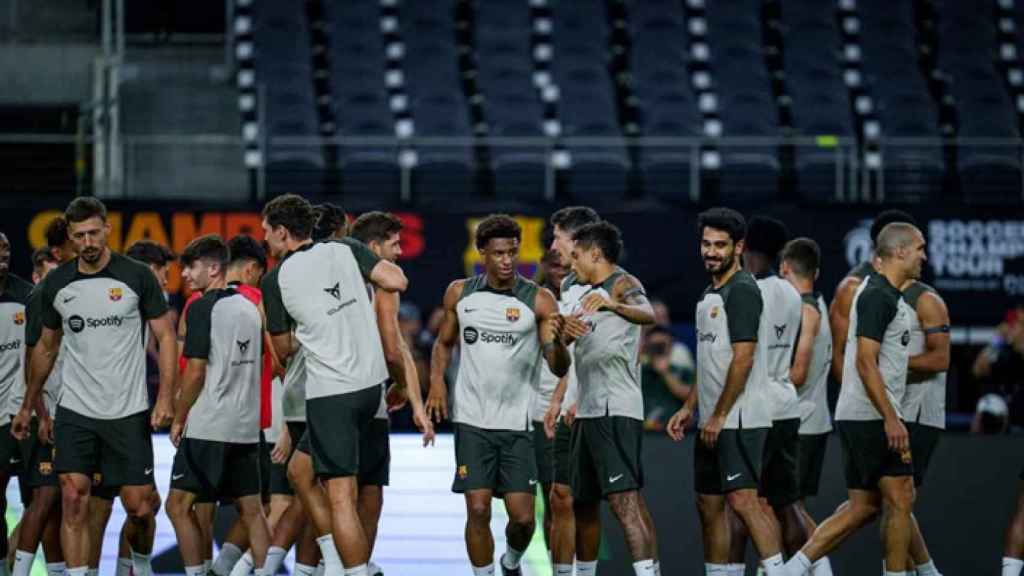 El entrenamiento del Barça antes del amistoso contra el Real Madrid