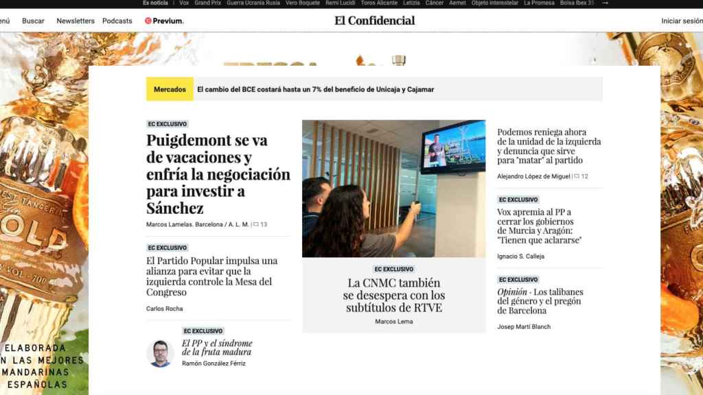 Portada de 'El Confidencial' de 1 de agosto de 2023