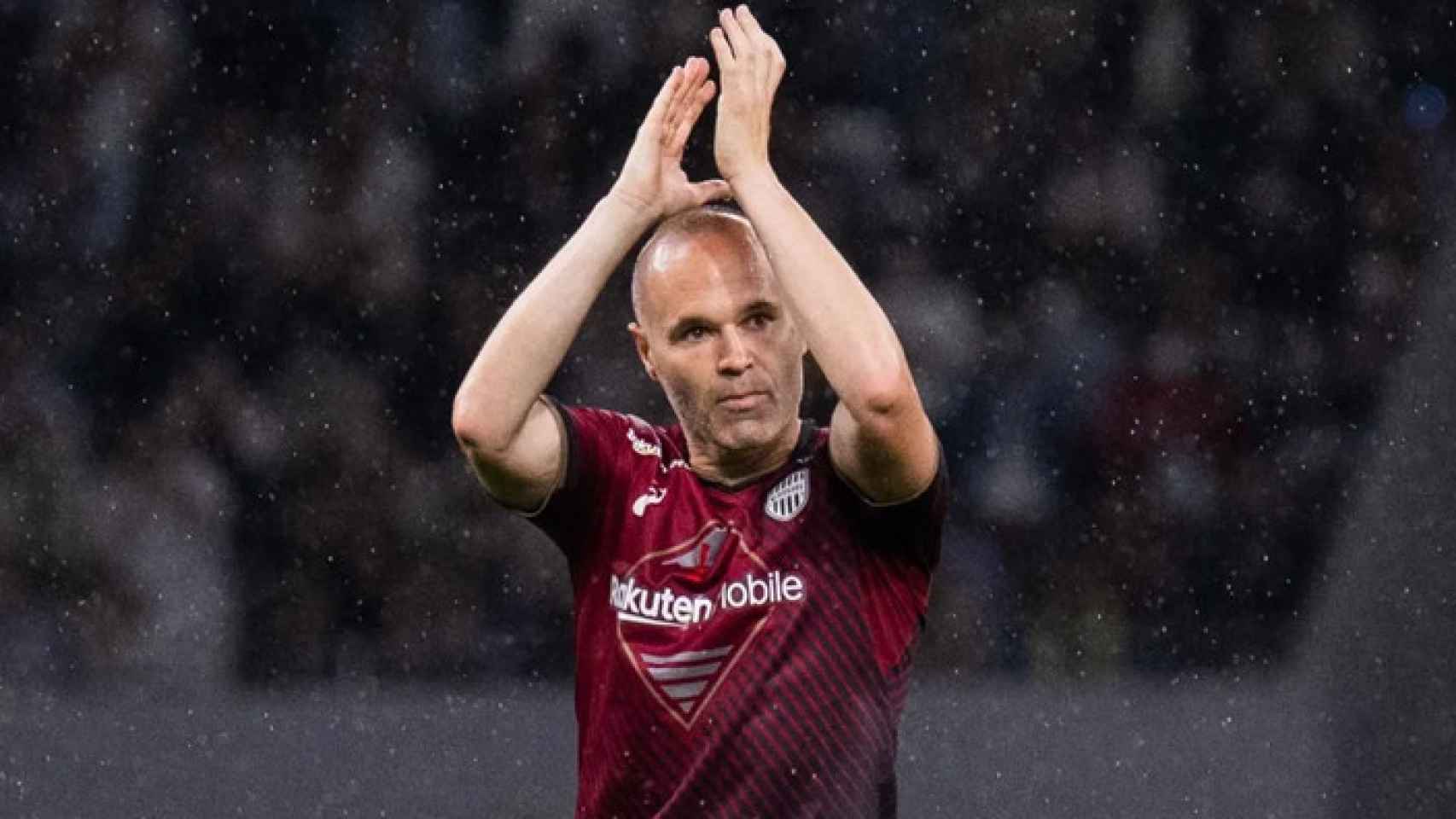 Andrés Iniesta, durante el amistoso disputado entre el Barça y Vissel Kobe