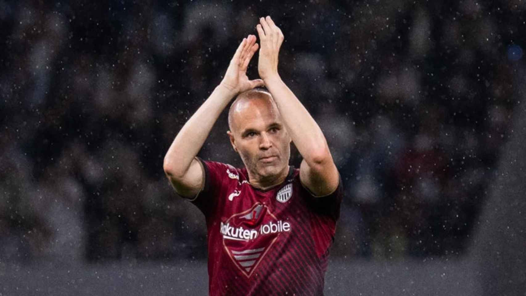 Andrés Iniesta, durante el amistoso disputado entre el Barça y Vissel Kobe