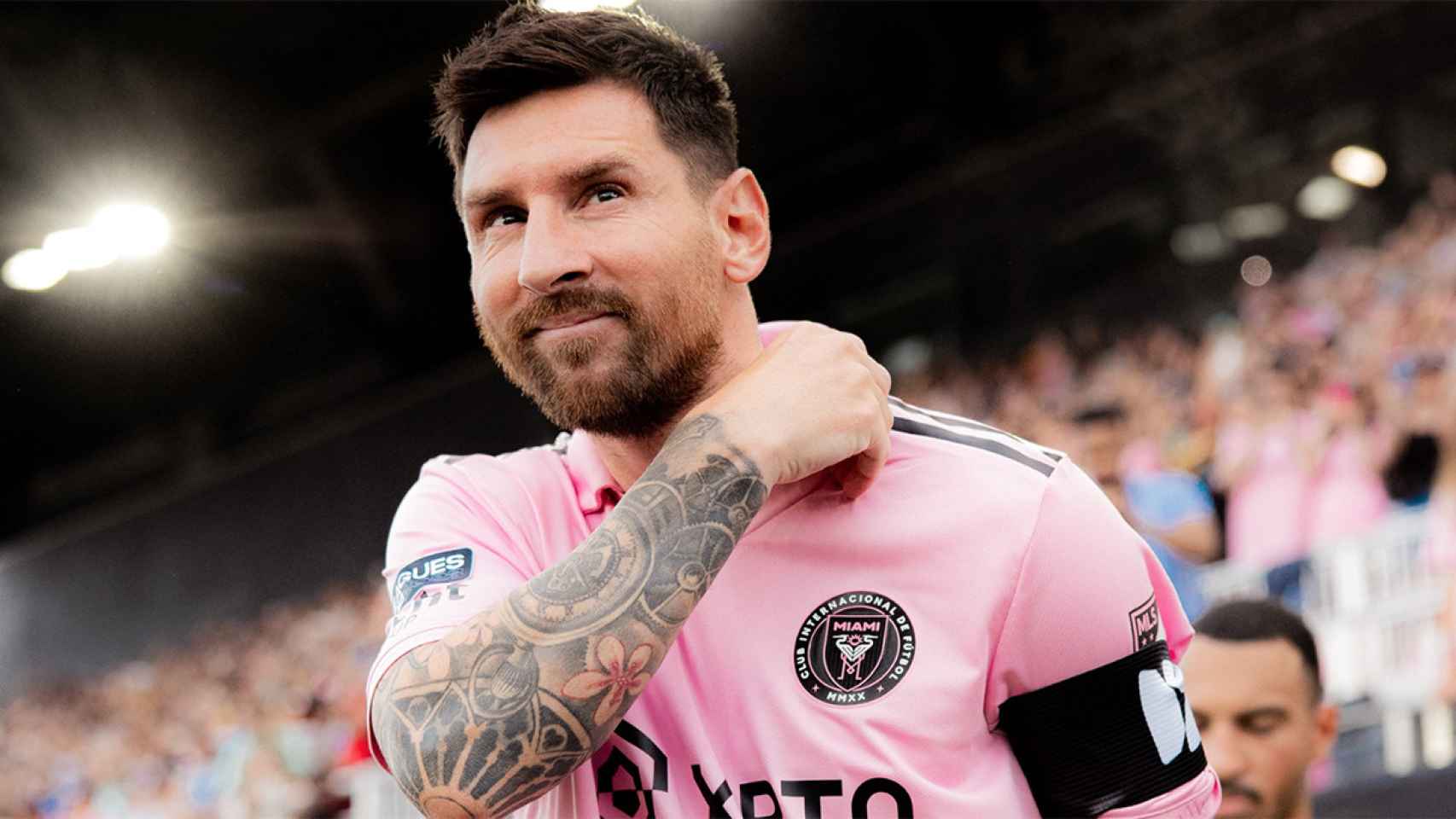 Leo Messi, antes de saltar al terreno de juego con el Inter de Miami