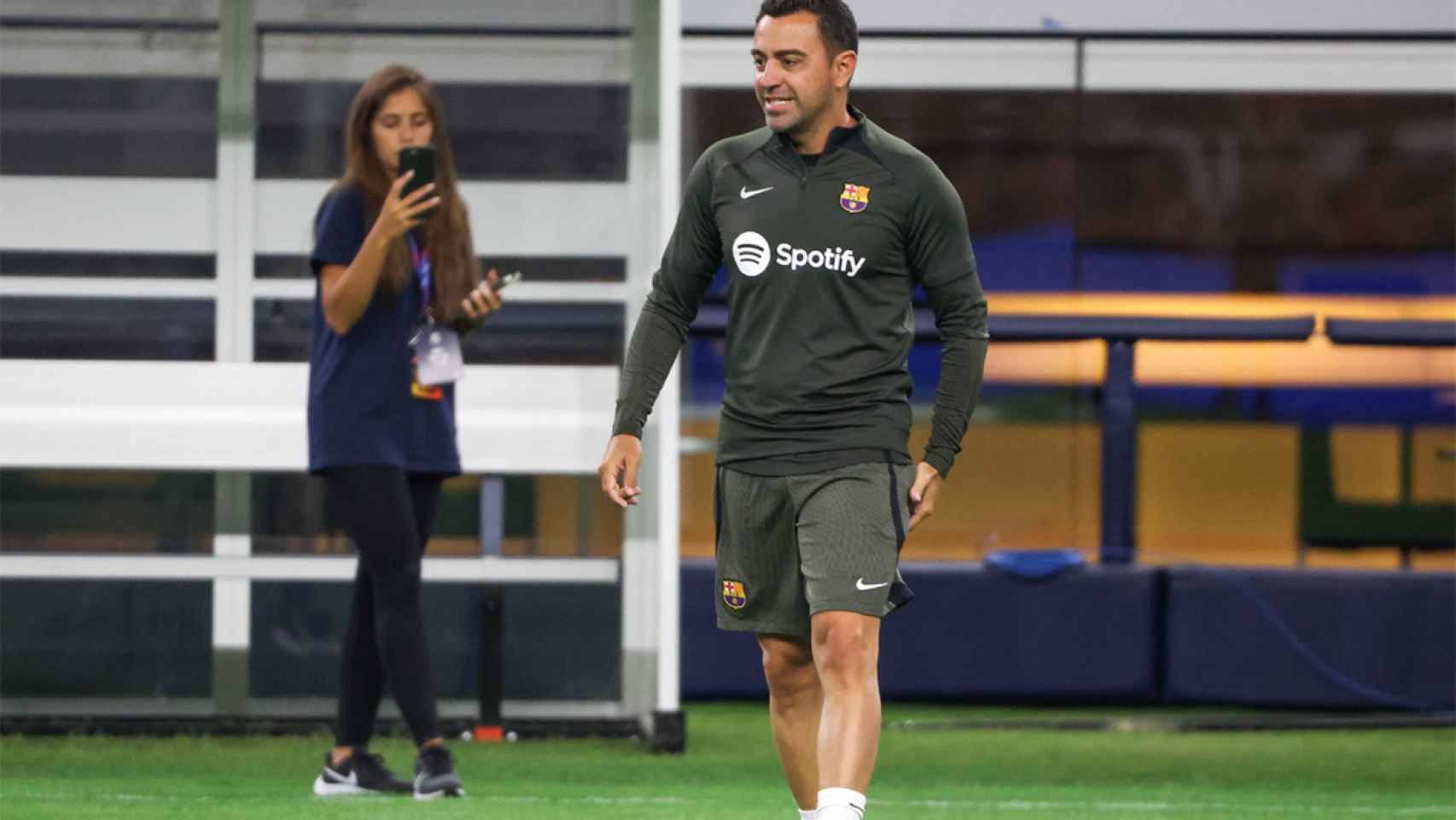 Xavi Hernández, durante un entrenamiento del FC Barcelona en EEUU / REDES